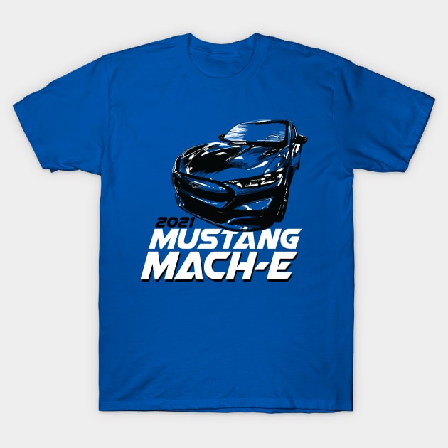 2021 Mustang Mach-e Retro Car T-Shirt by zealology